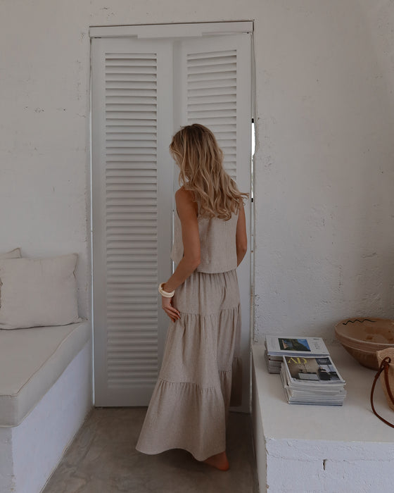 Jupe Olivia rayée beige