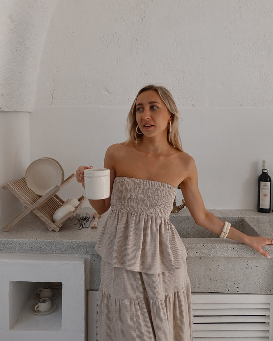 Top Malo rayé beige