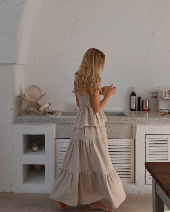 Jupe Olivia rayée beige