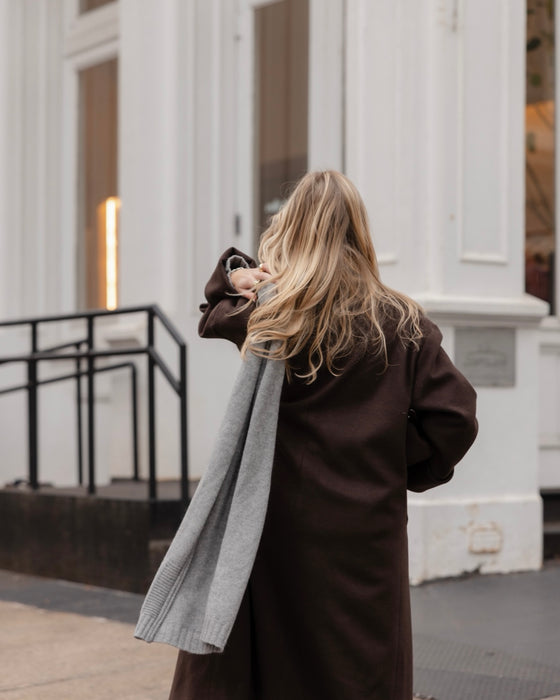 Atelier Simai : écharpe Agathe grise laine et alpaga, made in France