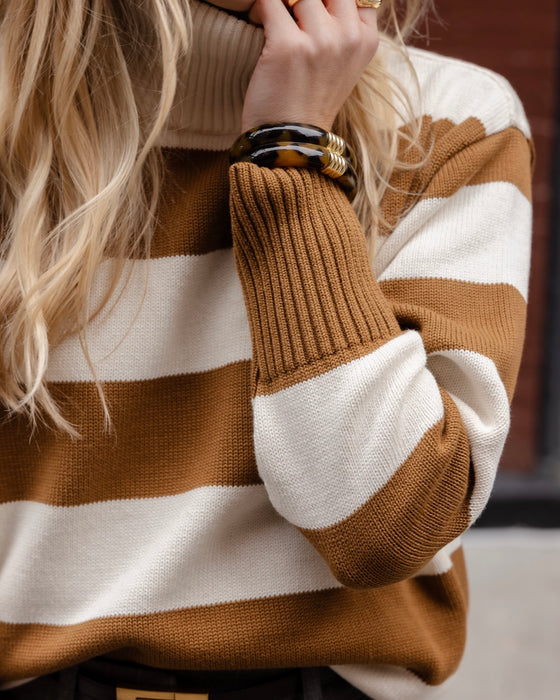 Atelier Simai : pull Chris caramel, 100% coton, made in France