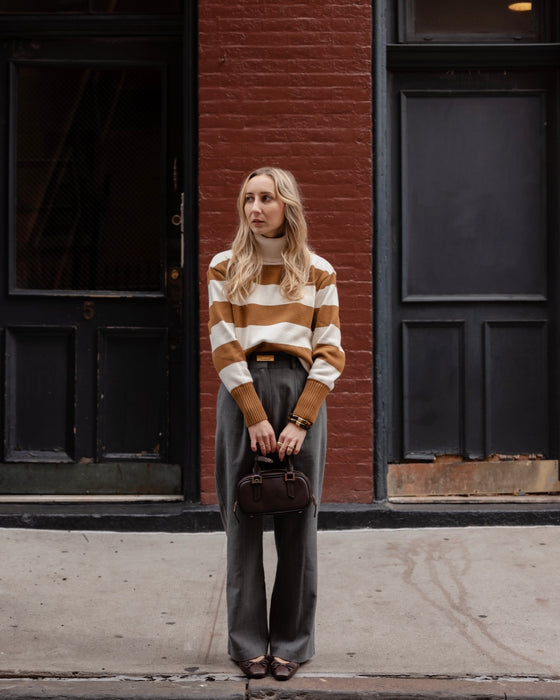 Atelier Simai : pull Chris caramel, 100% coton, made in France