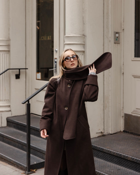 Atelier Simai : manteau Josh chocolat, laine, made in France