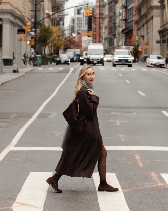 Atelier Simai : manteau Josh chocolat, laine, made in France