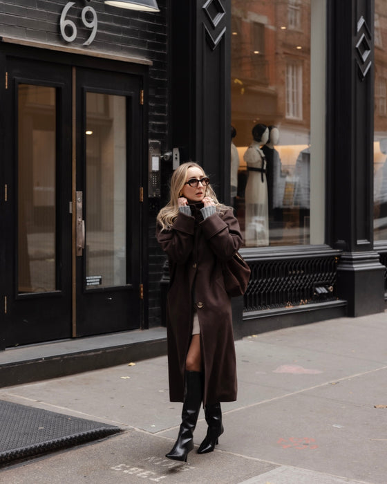 Atelier Simai : manteau Josh chocolat, laine, made in France