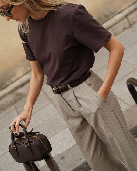 Atelier Simai, tee-shirt Matt coloris chocolat, coton, made in France.
