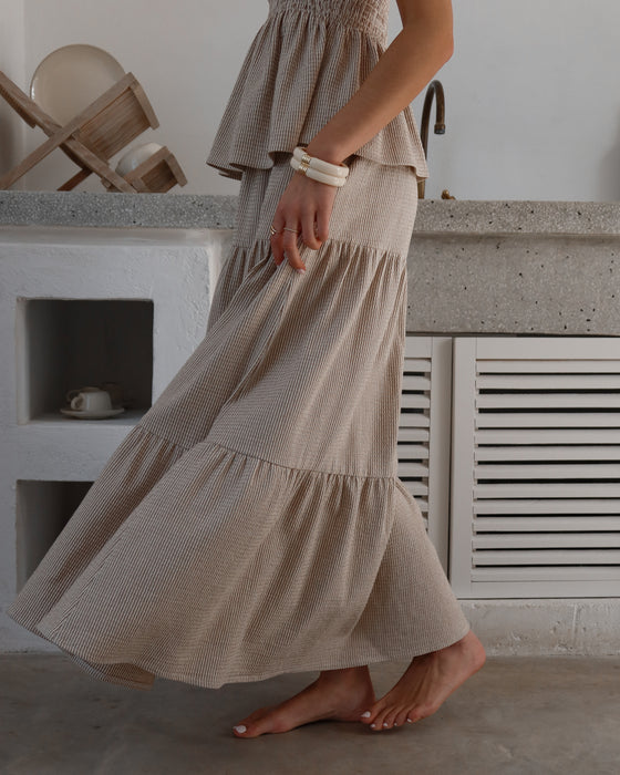 Jupe Olivia rayée beige