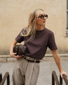 Atelier Simai, tee-shirt Matt coloris chocolat, coton, made in France.