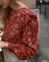 Atelier Simai : blouse Charlotte fleurie grenade