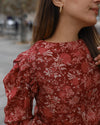 Atelier Simai : blouse Charlotte fleurie grenade