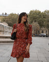 Atelier Simai : blouse Charlotte fleurie grenade et jupe Alicia