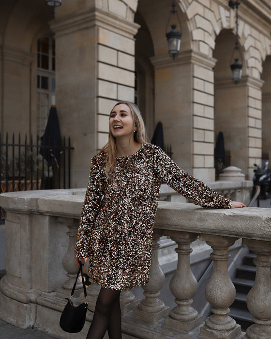 Atelier Simai : robe Serena sequin bronze