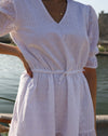 Atelier Simai : robe Emilia, courte en broderie anglaise blanche